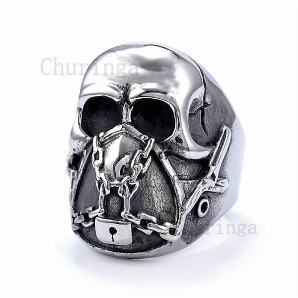 Punk Mask Skull Stainless Steel Ring