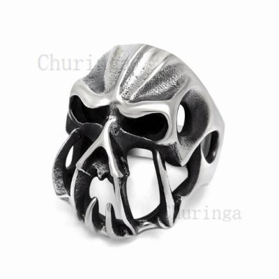 Stainless Steel Spooky Skull Ring