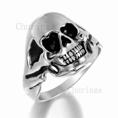 Stainless Steel Domineer Bald Skull Ring