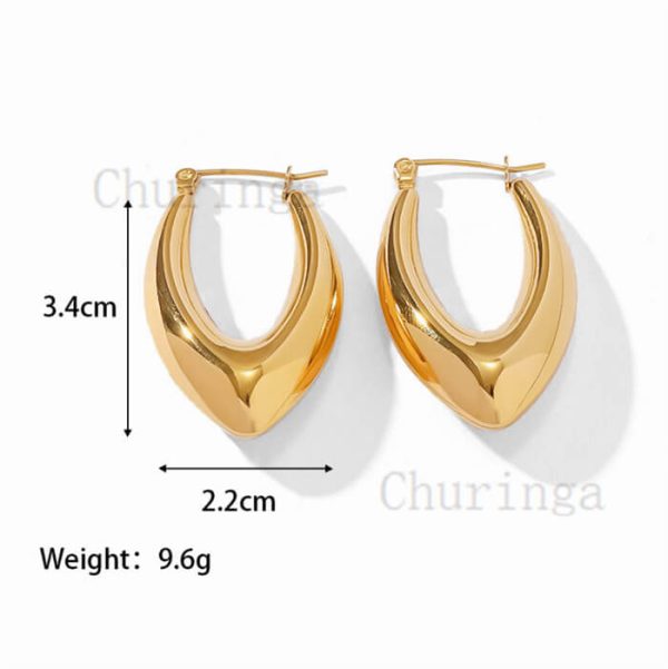 French Style Simple Light Luxury High-Grade Stainless Steel Hollow Geometry Earrings