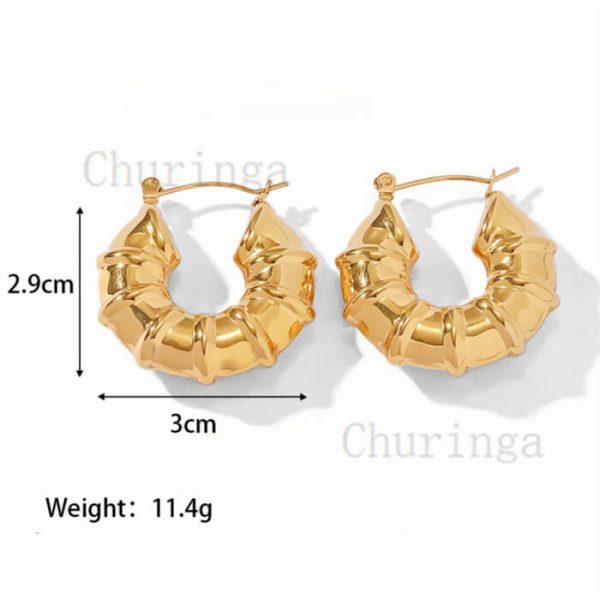 French Style Simple Light Luxury High-Grade Stainless Steel Hollow Round Shape Earrings