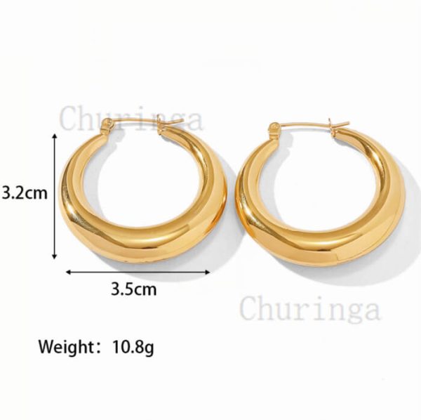 French Style Simple Light Luxury High-Grade Stainless Steel Hollow Round Shape Earrings