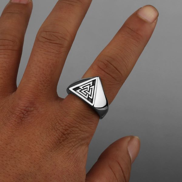 Viking Triangle Symbol Stainless Steel Ring