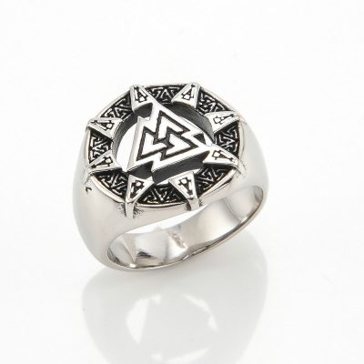 Nordic Viking Triangle Symbol Stainless Steel Ring
