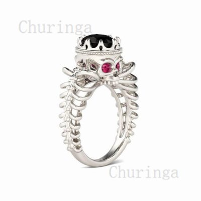European and American Fashion Personality Retro Skull Head Female Diamond Ring, also known as a skull ring for women, is a stylish and unique accessory that can add personality to any outfit
