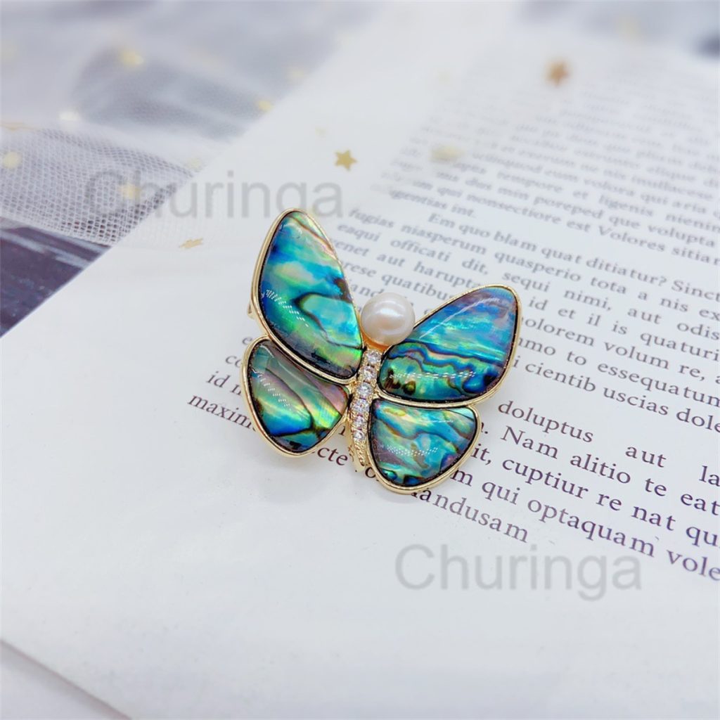 Abalone Shell Butterfly Ring