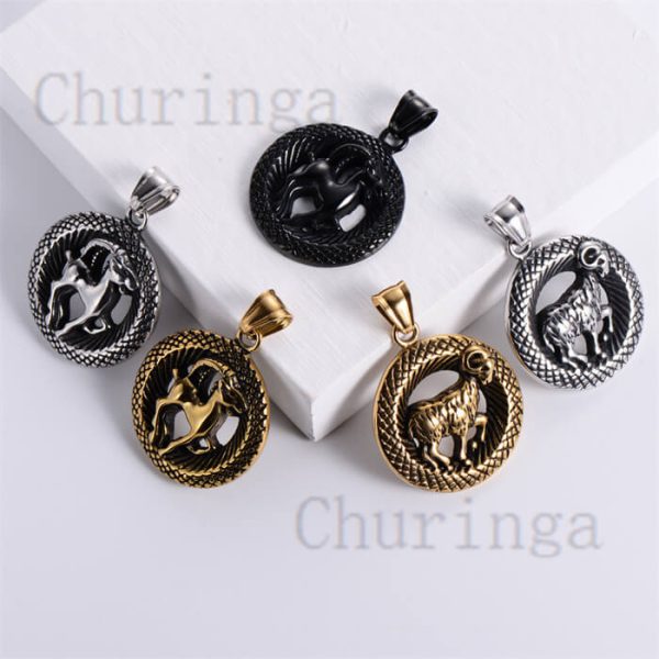 12 Constellations Stereo Cast Stainless Steel Constellations Pendant