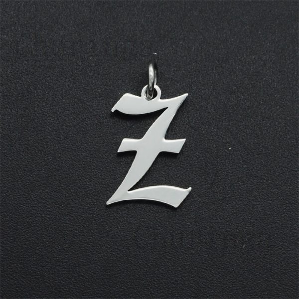 26 English Letter Stainless Steel Wire Cut Letter Pendant