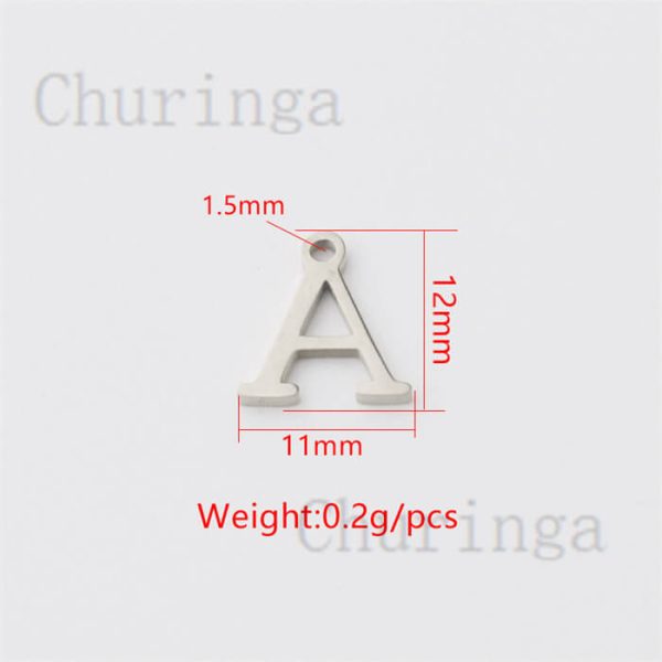 26 Letter Stainless Steel Wire Cut Letter Pendant